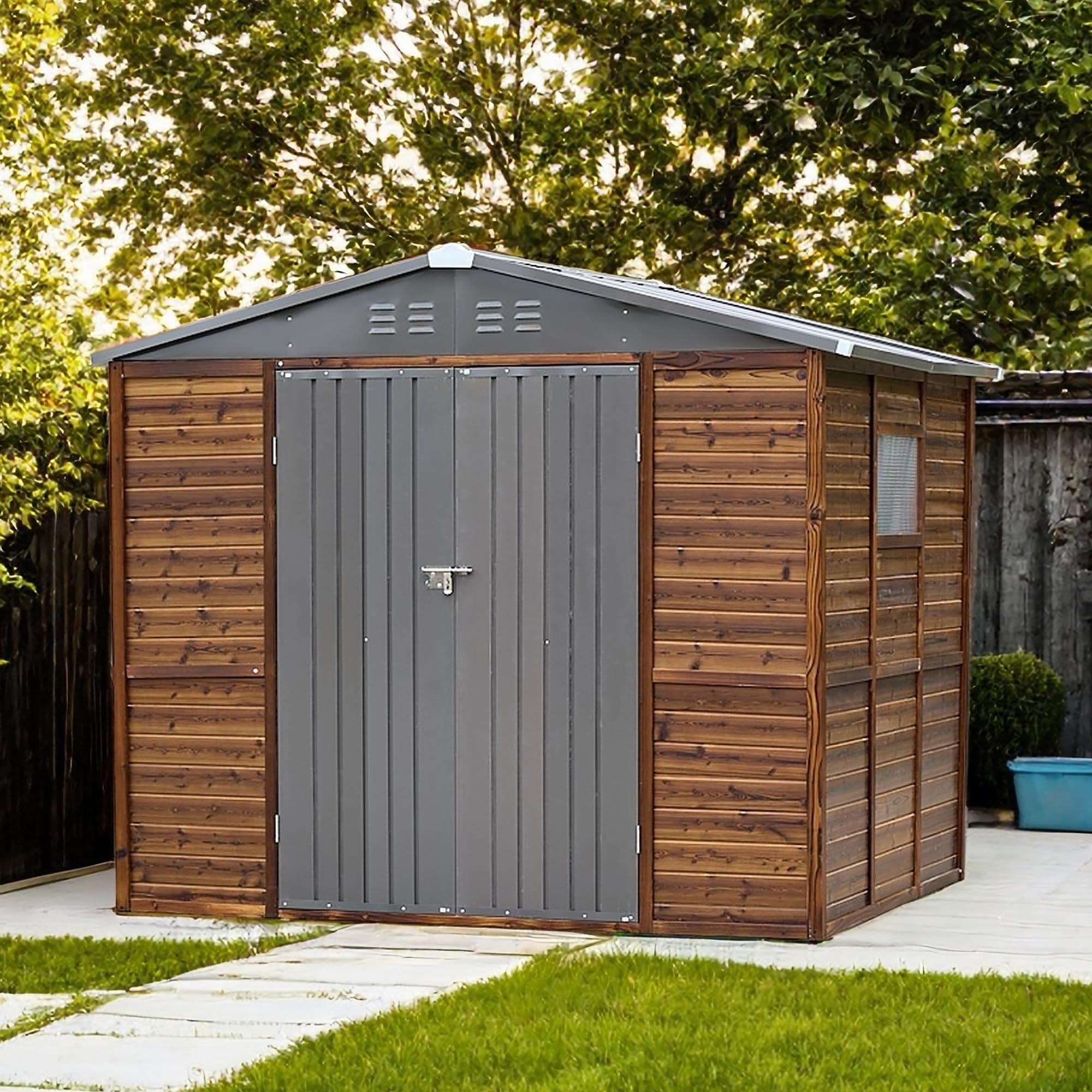 Amazon.com : Zolyndo 8x6 Ft Outdoor Storage Shed with Windows